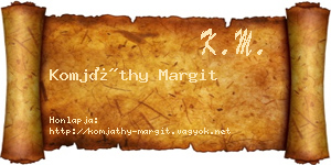 Komjáthy Margit névjegykártya