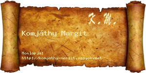 Komjáthy Margit névjegykártya