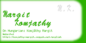 margit komjathy business card