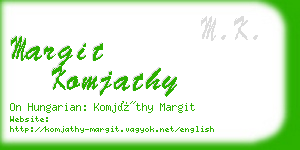 margit komjathy business card
